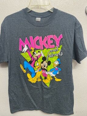Retro 90’s Disney Mickey and Friends Charcoal Grey T-Shirt M